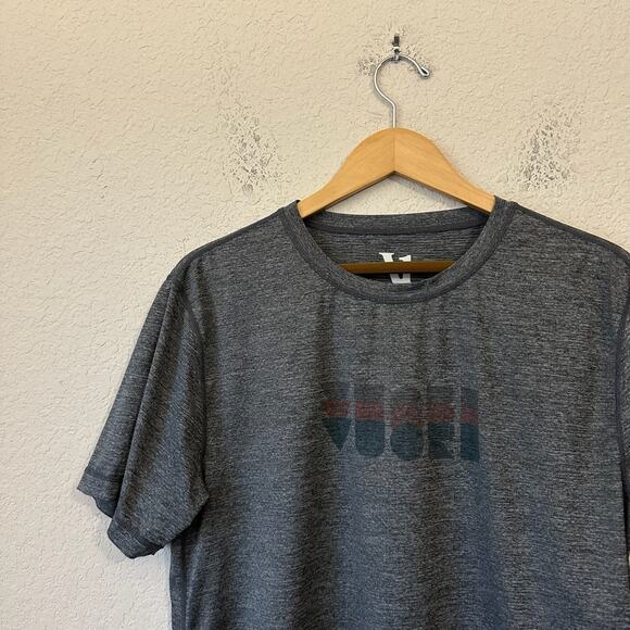 VUORI Graphic T-Shirt Heather Gray Stretch Gym Workout Performance - Picture 3 of 5